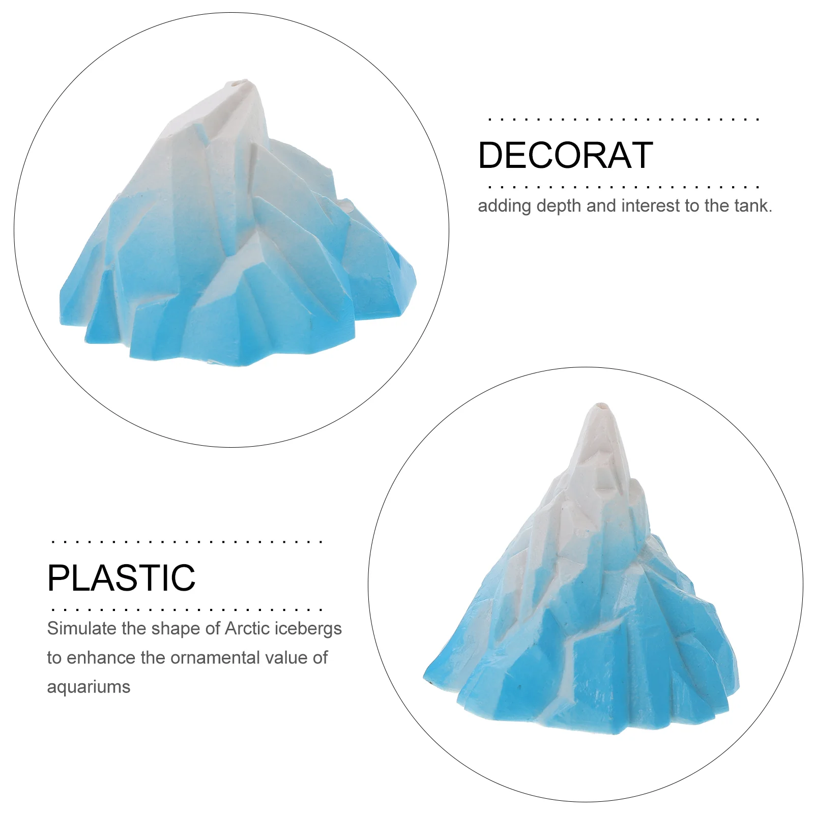 2 Pcs Animal Simulated Iceberg Decoration Fish Tank Miniature Floeberg Ornament Pvc Model Bride