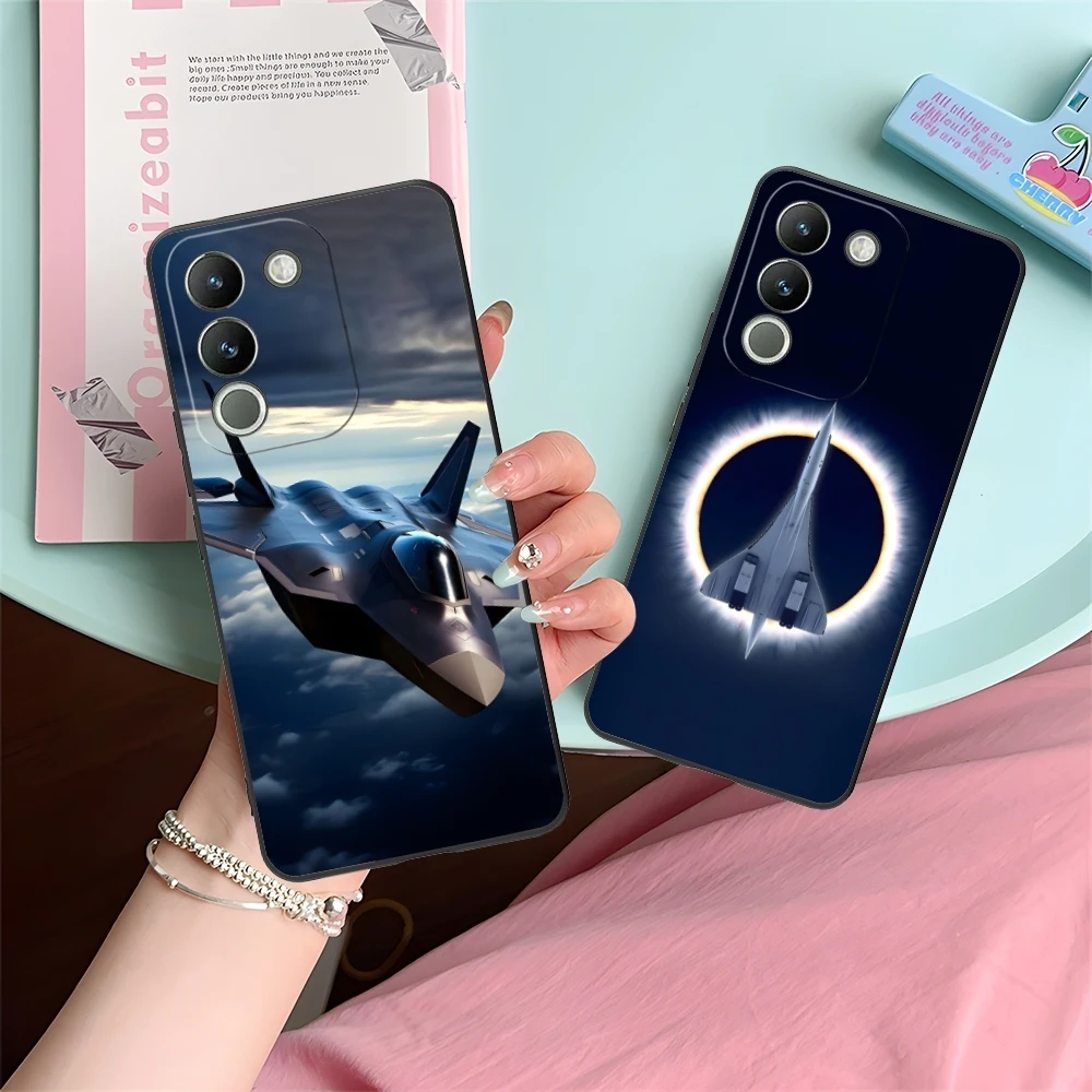 AirForce Plane Mobile Cell Phone Case for VIVO Y95 Y93 Y31 Y20 V19 V17 V15 Pro X60 NEX Black Soft Cover Shell