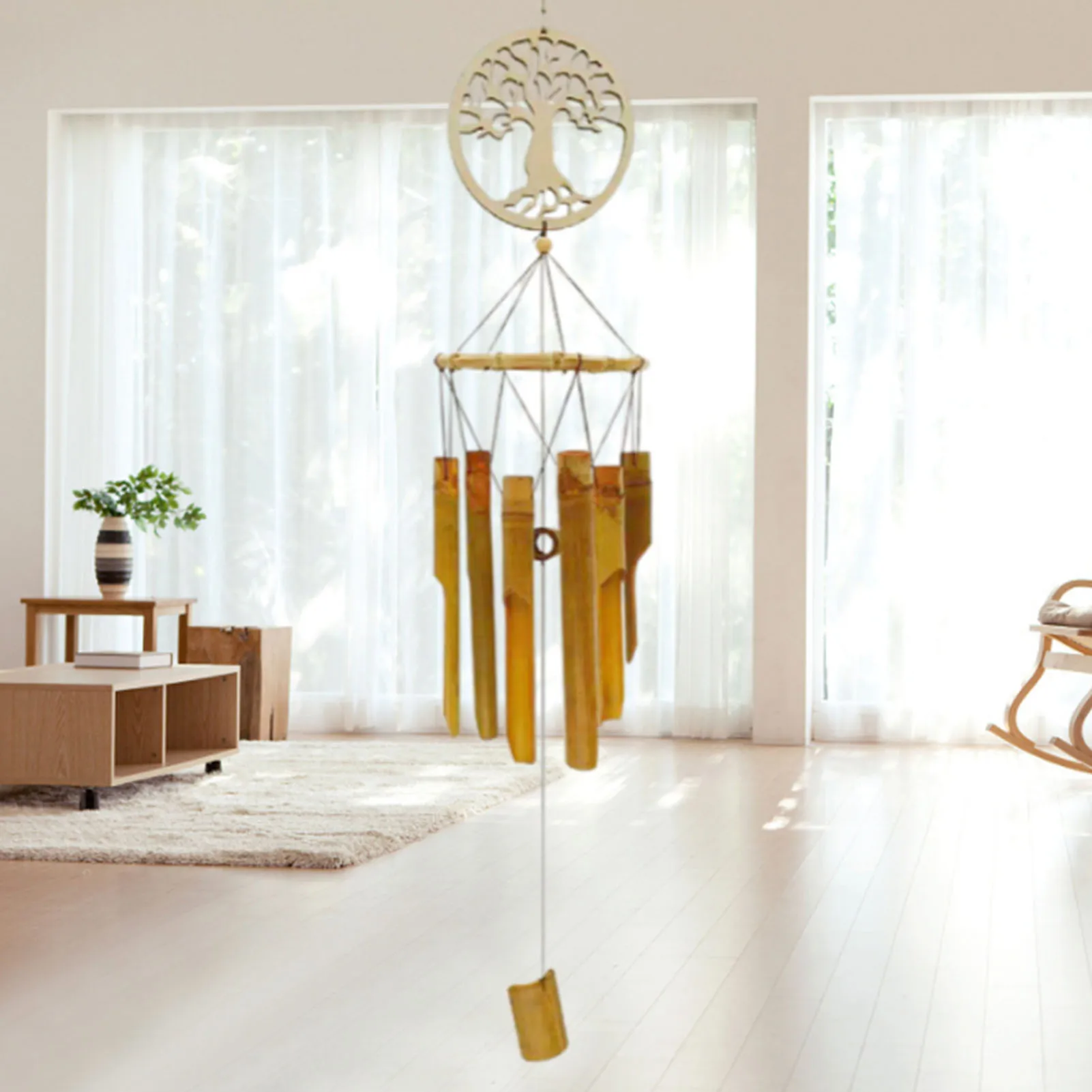 

Колокольчики ветра бамбуковые колокольчики Декор колокольчики ветра для улицы сада и дома с расслабляющим успокаивающим звуком классичес...