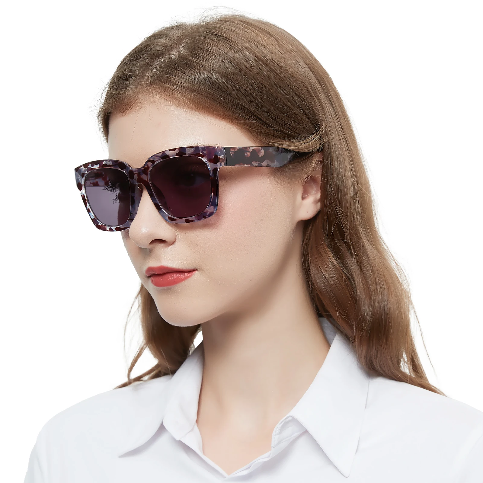Очки солнцезащитные женские с большой оправой квадратные большие солнечные очки