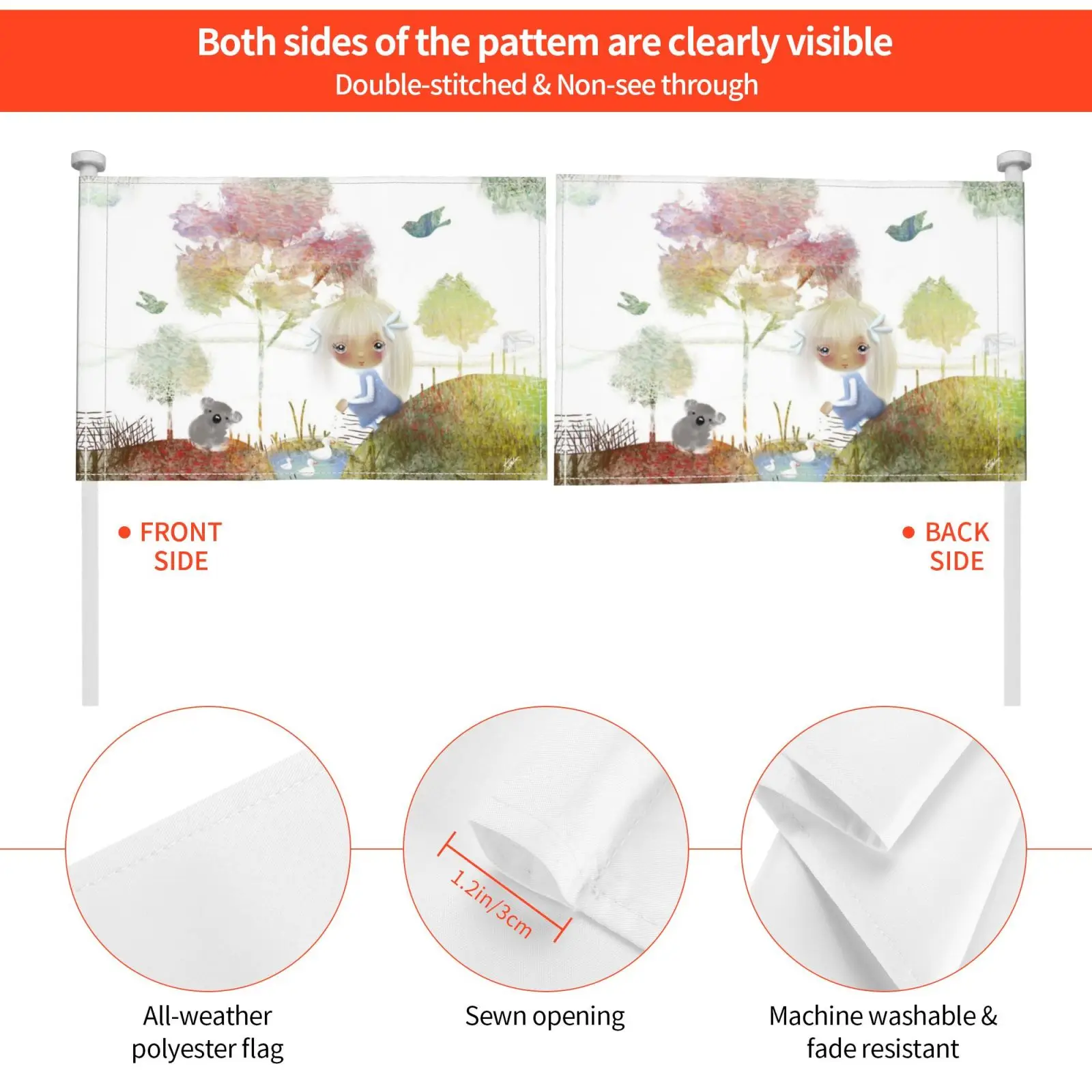 Уличный декоративный флаг Автомобильный коала природа девушки Австралия