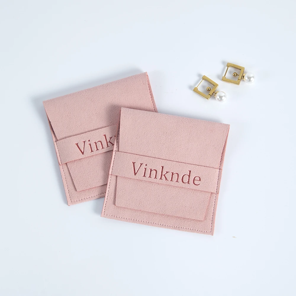 50pcs Bulk Suede Microfiber Jewelry Organizer Gift Bags Custom Logo 10x10cm Wedding Favor Candy Rings Necklace Goodie Mini Bag