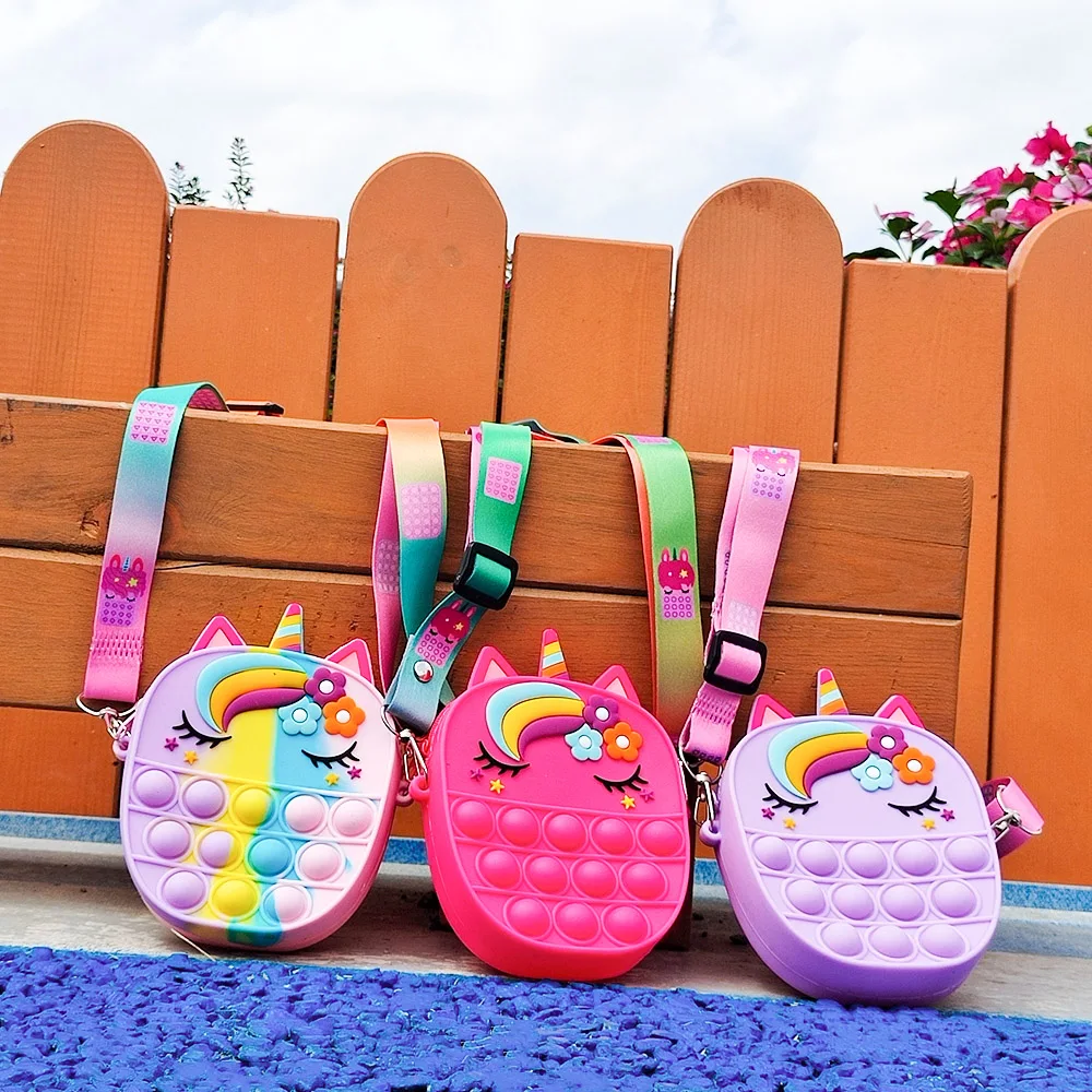 Популярные игрушки Единорог для девочек кошельки с попкой внутри сенсорные