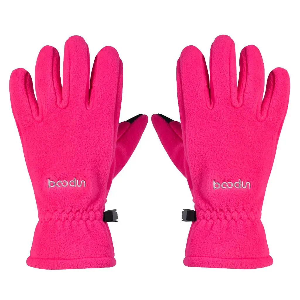

Touch Screen Cycling Gloves Winter Warm Bike Full Finger Gloves Rose Red