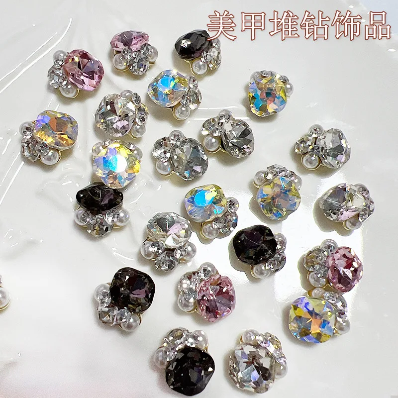 

10 шт. квадратные ворсы для ногтевого дизайна, дрель для маникюра из сплава, ювелирные изделия «сделай сам», трехмерная ручная дрель со снежинками, Алмазное украшение