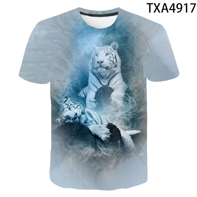 

2020 New Summer Tiger 3D T Shirts Casual Streetwear Boy Girl Kids Fashion Men Women Children Printed T-shirt Tops Tee