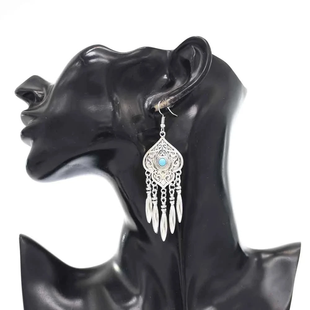 Богемные этнические длинные синие красные акриловые кристаллы женские