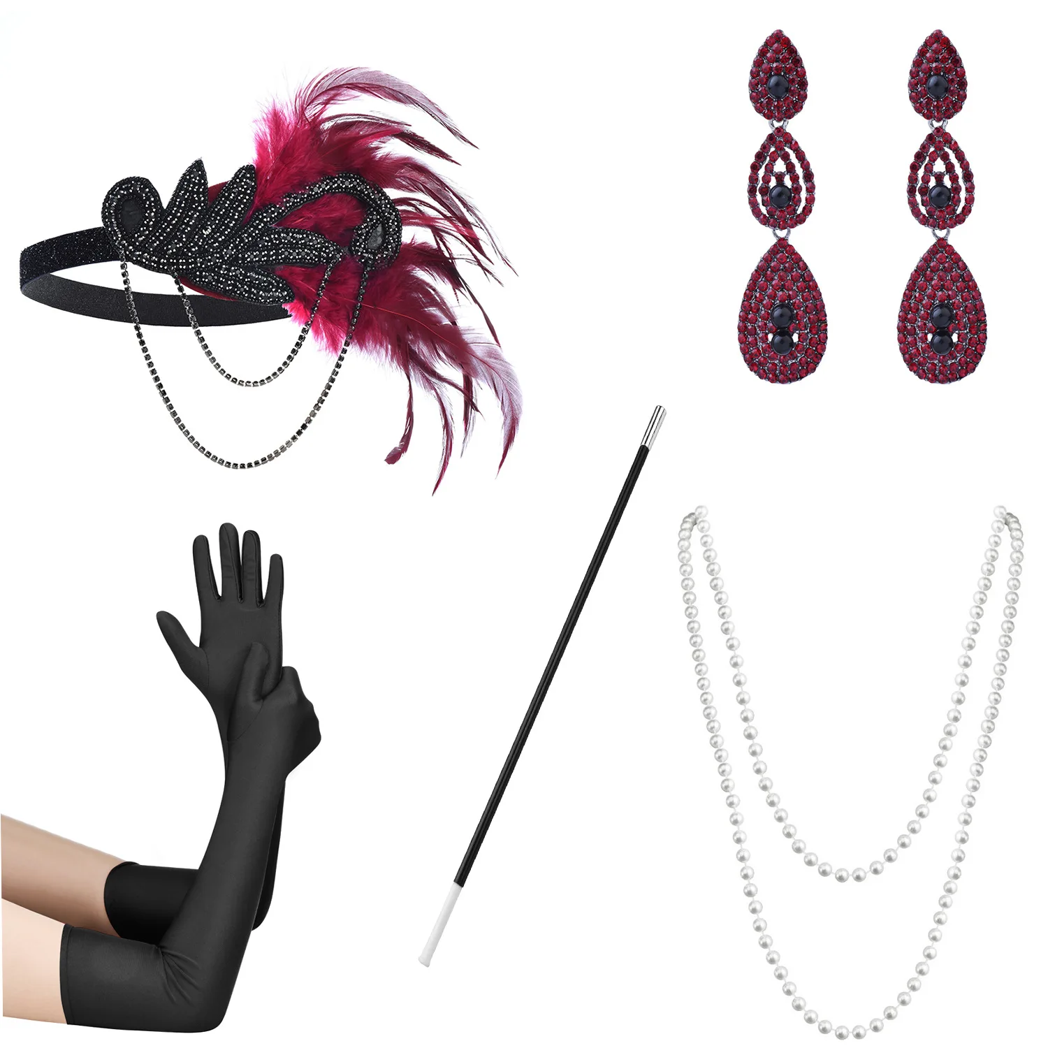 Аксессуары для платья в стиле 1920-х годов реквизит ретро вечеринки повязка на