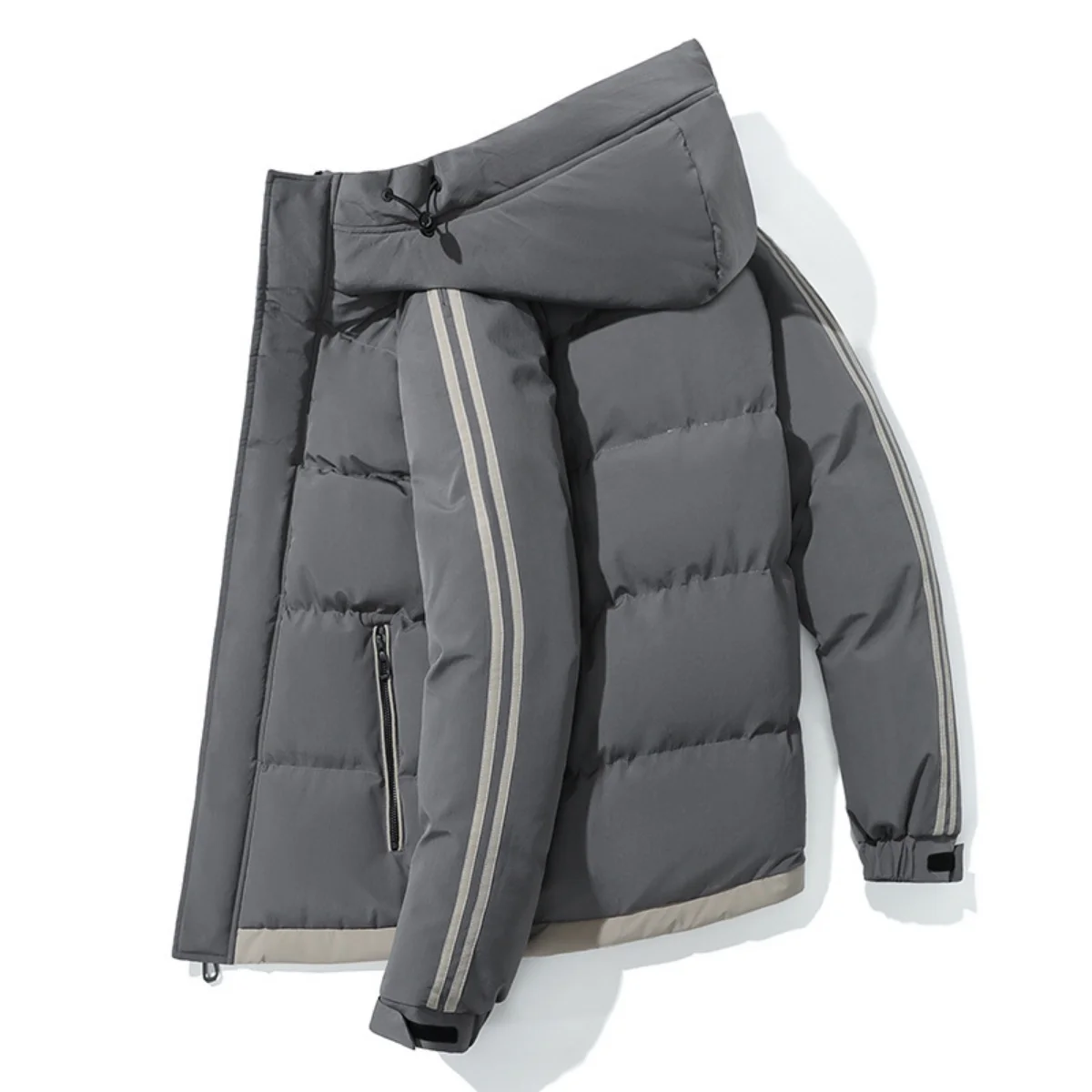 Men 2022 New Winter Warm Cotton-padded Jacket Fashion Thickened Cotton-padded Jacket Casual Hooded Cold Cotton Clothing Tide
