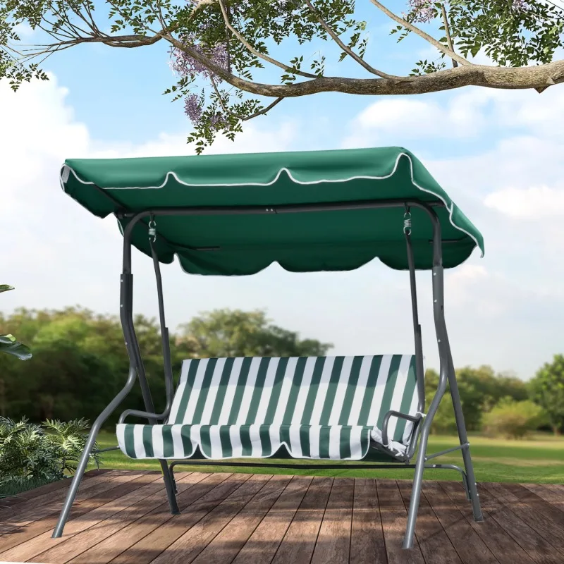 Steel Porch Swing Chair, Green