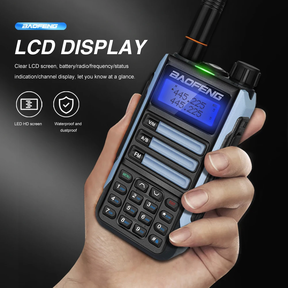 Baofeng UV16plus Walkie Talkie 10W 5800mah VHF UHF Dual Band Two Way CB Ham Radio Portable Transceiver Amateur Radio Transmitter