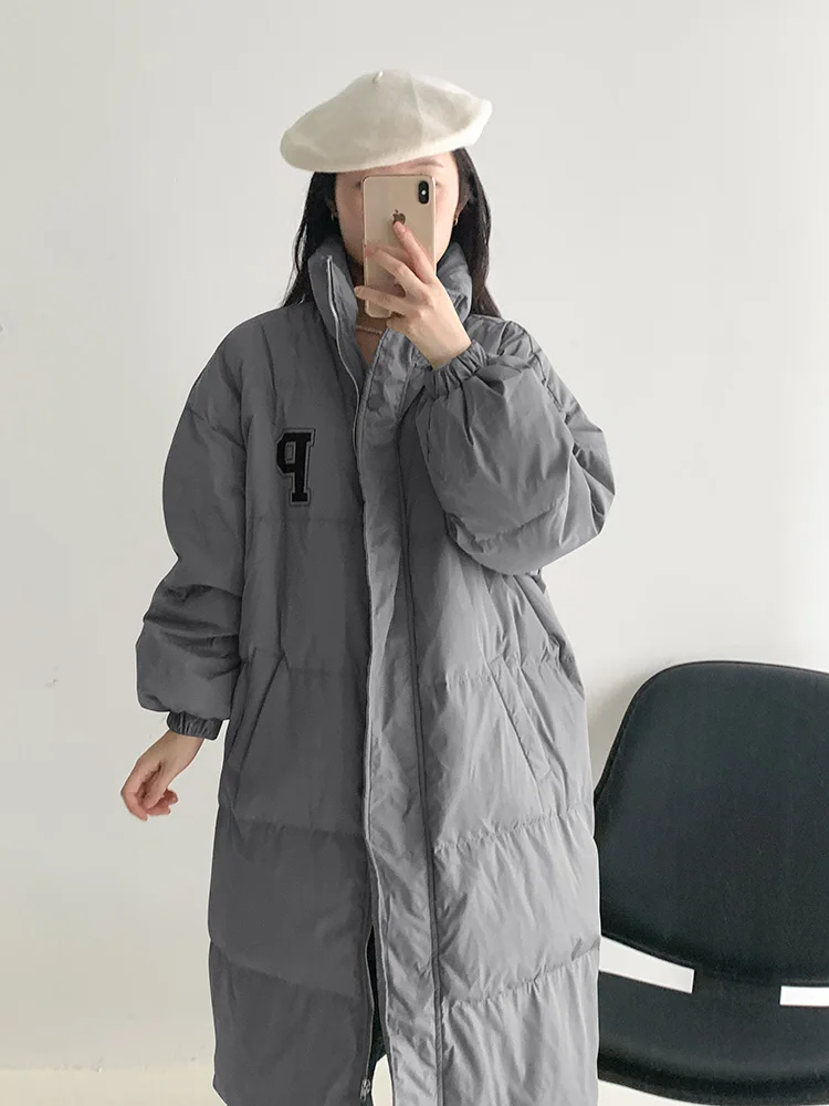 2022 New Woman Long Hooded Loose Parkas Fashion Winter Jacket Women Casual Thick Down Cotton Winter Coat Women Warm Outwear