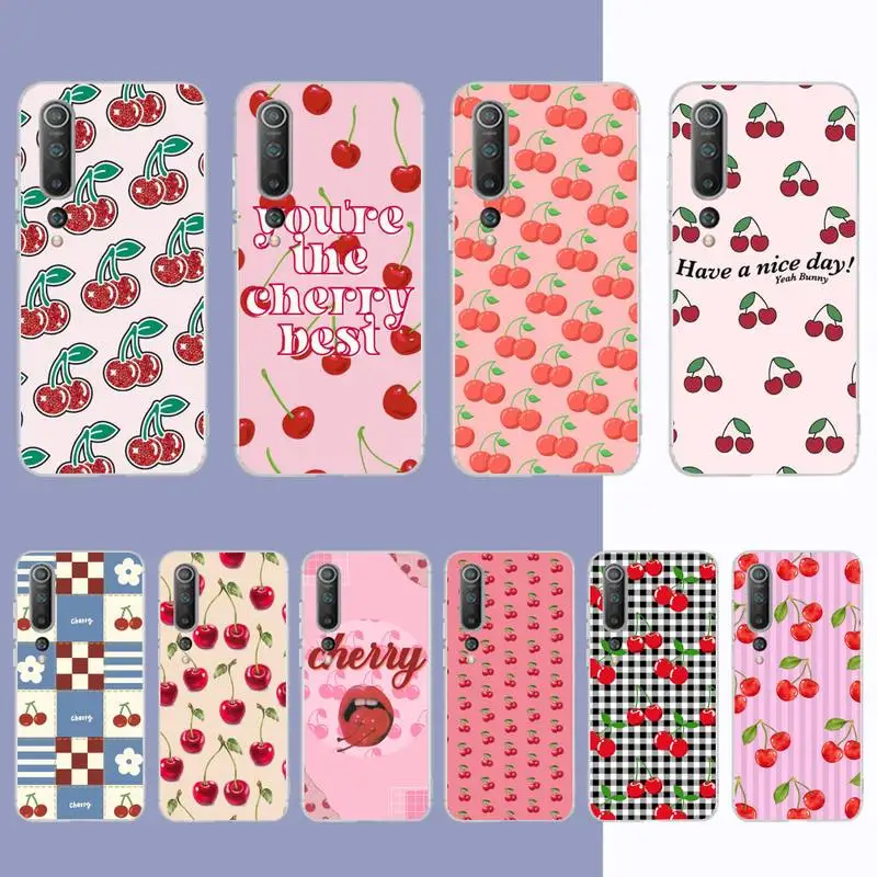 

Cherry Fruit Phone Case for Samsung S21 A10 for Redmi Note 7 9 for Huawei P30Pro Honor 8X 10i cover