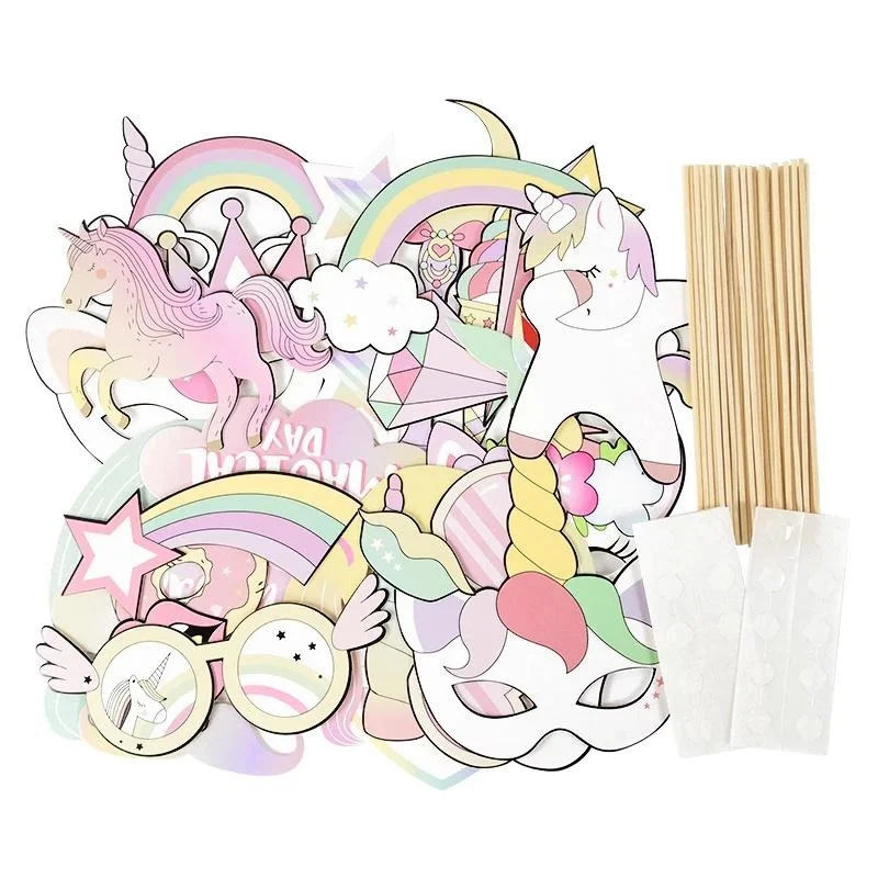 29 шт. Набор радужных фотографий в виде единорога