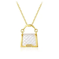 RUIYI Real 18K Gold Pendant Chain White Shell Natural Diamond  Design Pure AU750 Gold Necklace for Women Fine Jewelry Gift