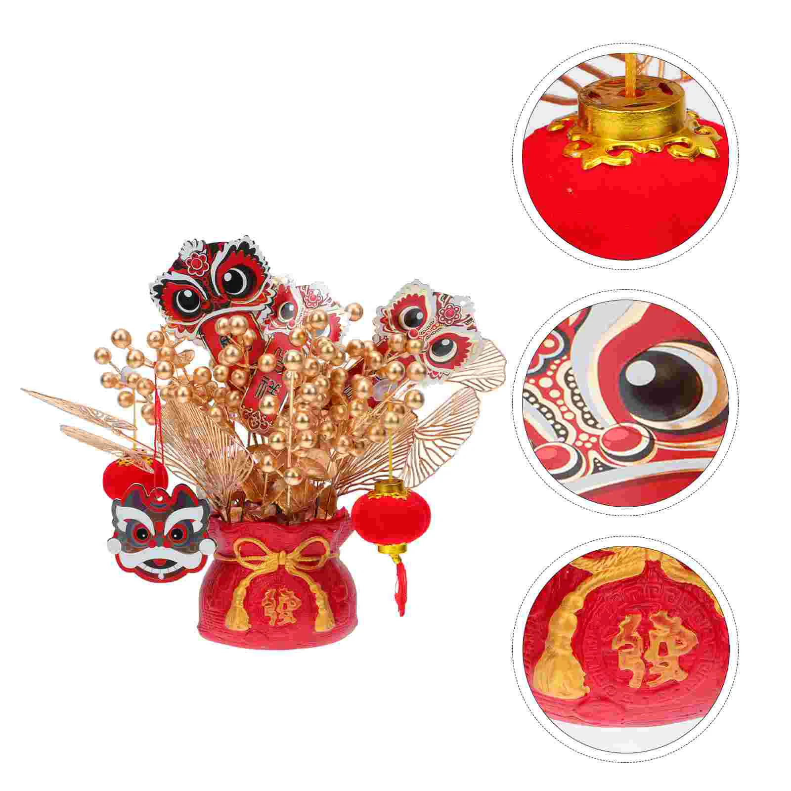 

1Set New Year Fake Bonsai Adornment Simulated Holly Ornament Bonsai Decoration