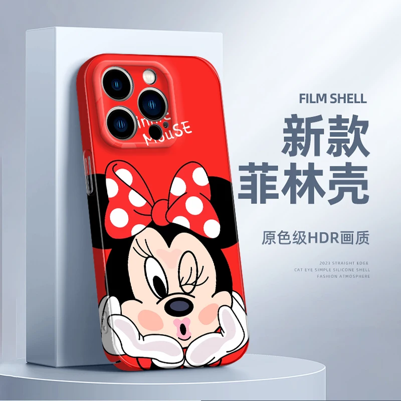 

Couple Mickey Minnie Cute For Apple iPhone 14 13 12 mini 11 8 7 X XR XS MAX Pro Plus Feilin Film Hard Luxury Phone Case Fundas