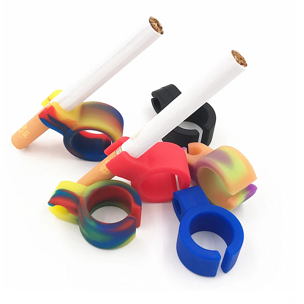 

HOT Potable Cigarette Holder Silicone Finger Clip Waterproof Ring Hand Rack Smoking Carrier Holder Cigarettes Accessories
