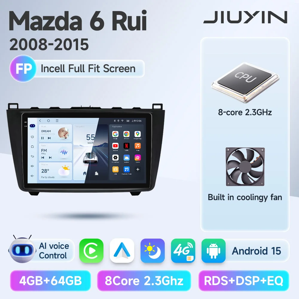 

Автомобильный радиоприемник Android 15 Carplay для Mazda 6 GH 2007 2008 2009 2010 2011 2012 Мультимедийный GPS-видеоплеер Стерео 2din Головный блок