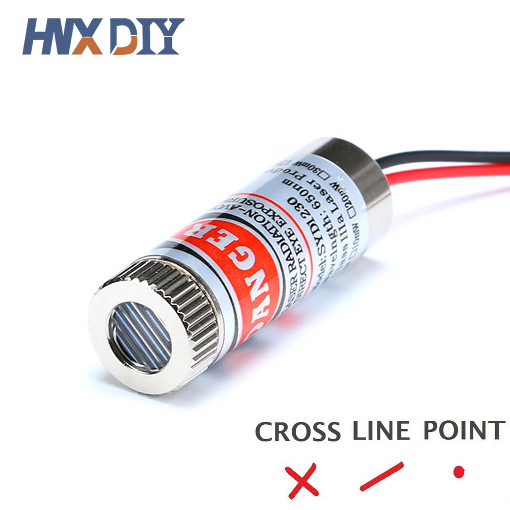 

3V-5V 650nm 5mW Red Point Dot Line Cross Laser Module Focusable Adjustable Beam Laser Head Glass Lens Industrial Class for DIY