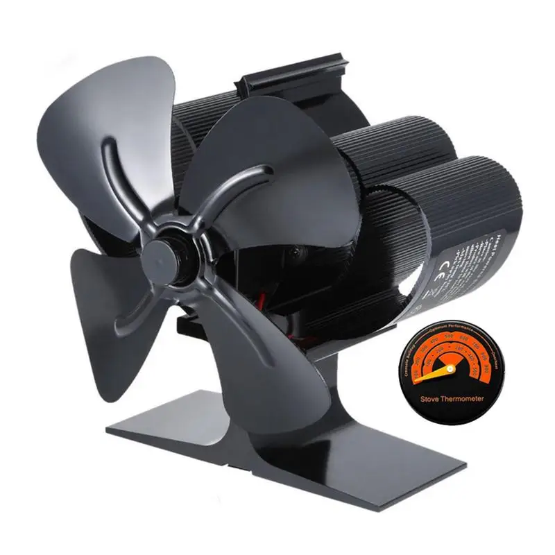 

Wood Burner Fans 4 Blade Fireplace Fan Non-Electric Wood Stove Fan Heat Powered Fireplace Fan For Gases/Pellet/ Efficient Heat