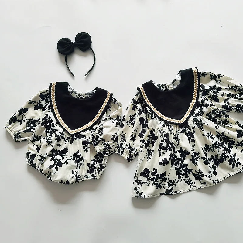 

Girls Dress Baby Kids Long Sleeve Flower Print Kids Dresses Children Spring Summer Clothes