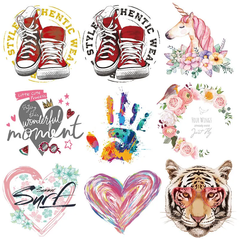 

Love shoes clothing set, iron wrist clothing set, hot patch with hot pressing application, DIY hooded sweatshirt, T-shirt and cl