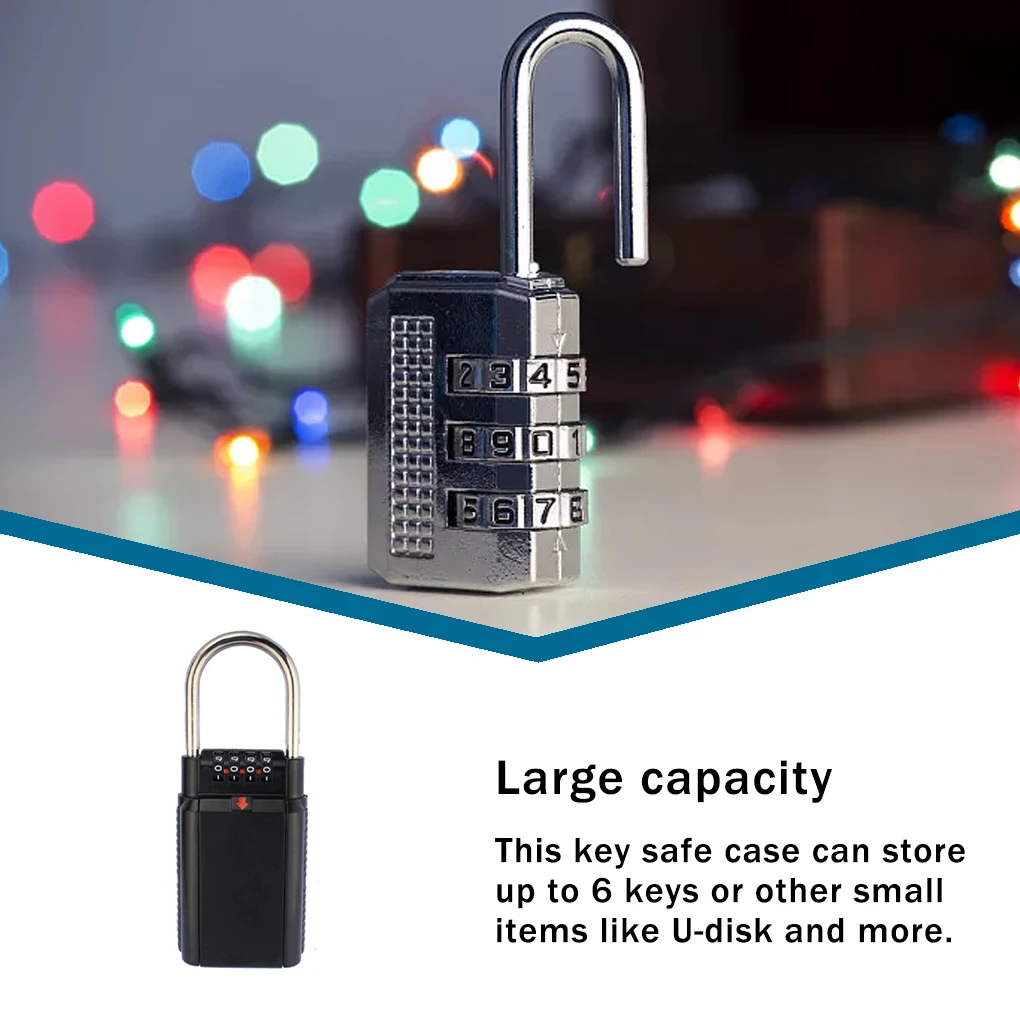 

Home Key Storage Lock Wall Mounted Hanging Door Card U-disk Safe Box Zinc Alloy 4-digit Locks Resettable Security Accessory