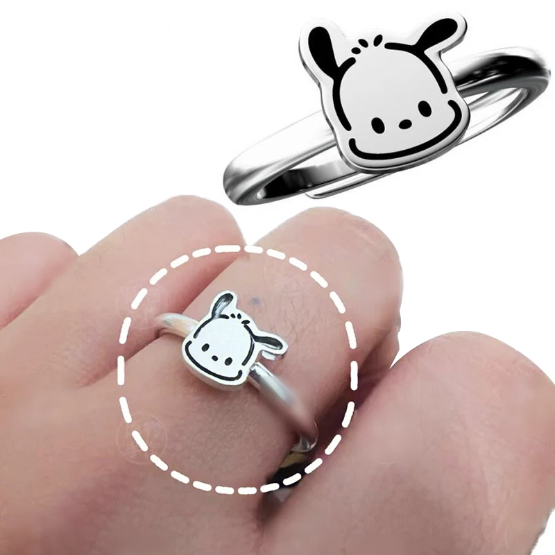 

1 шт. Kawaii почтовое кольцо мультфильм Sanrioed Pc собака кольцо на палец для женщин девушек ювелирные изделия 2022 новая искусственная кожа