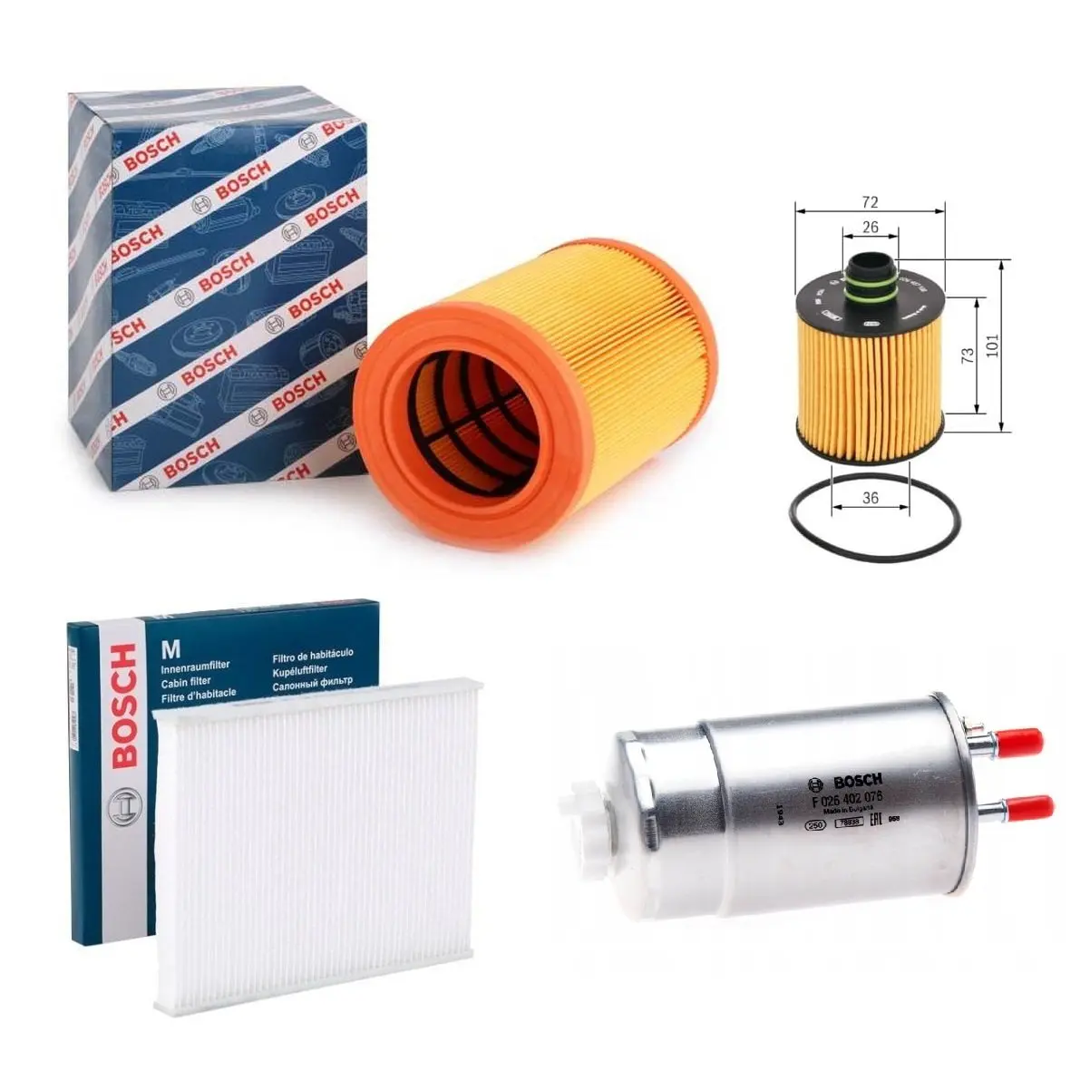 

Bosch Alfa Romeo Giulietta 1.6 JTDM filter set-