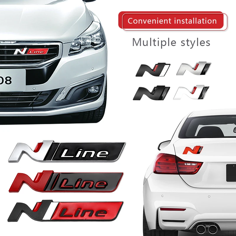 Металлическая Автомобильная наклейка N Line значок эмблема Передняя решетка для
