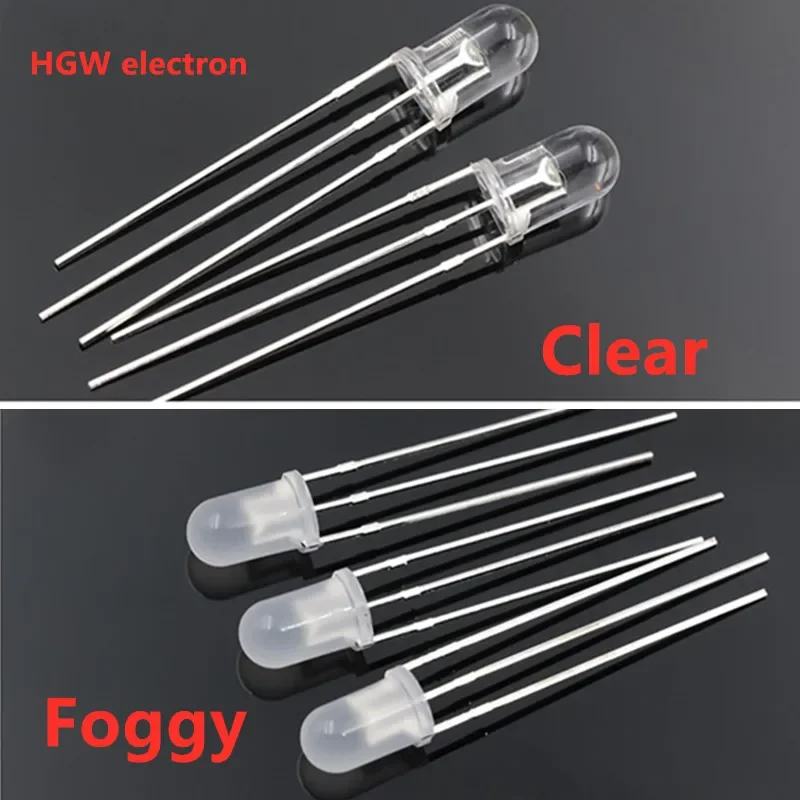 100 шт. 5 мм круглая головка светодиодный 3-PIN двухцветный DIP СВЕТОДИОДНЫЙ красная