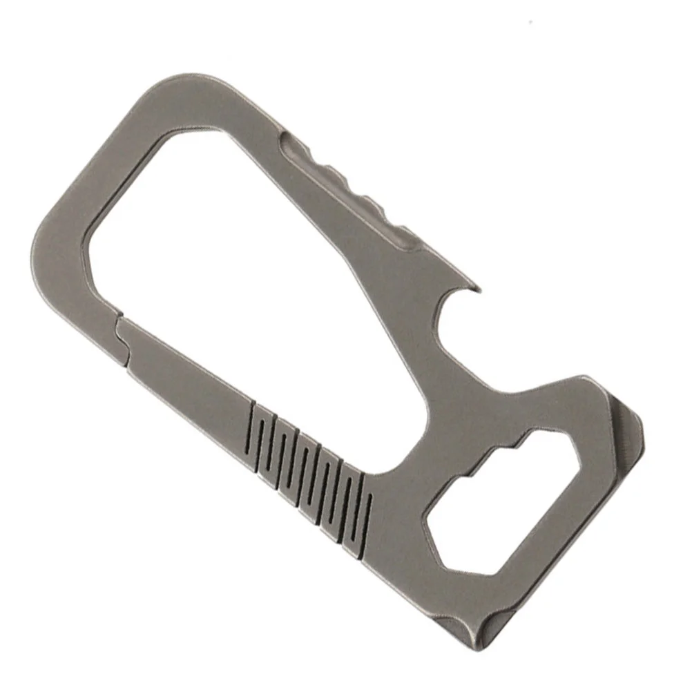 

Multi-function Bottle Opener Titanium Alloy Hanging Buckle Climbing Keychain Carabiner (Grey)