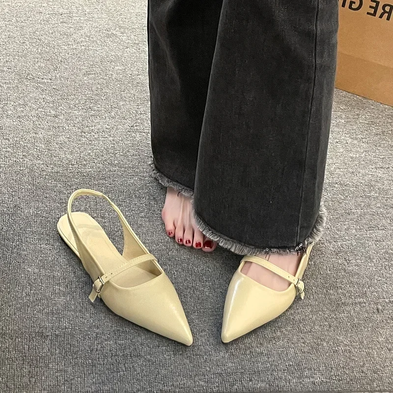 Женские сандалии новинка 2025 французские высококачественные туфли на низком