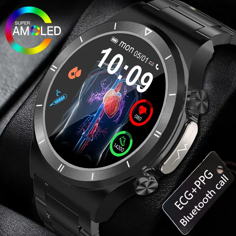 

Non-invasive Blood Sugar Smart Watch Men Voice Calling Sport Watches IP68 Waterproof ECG Smartwatch For Huawei Health Glucometer