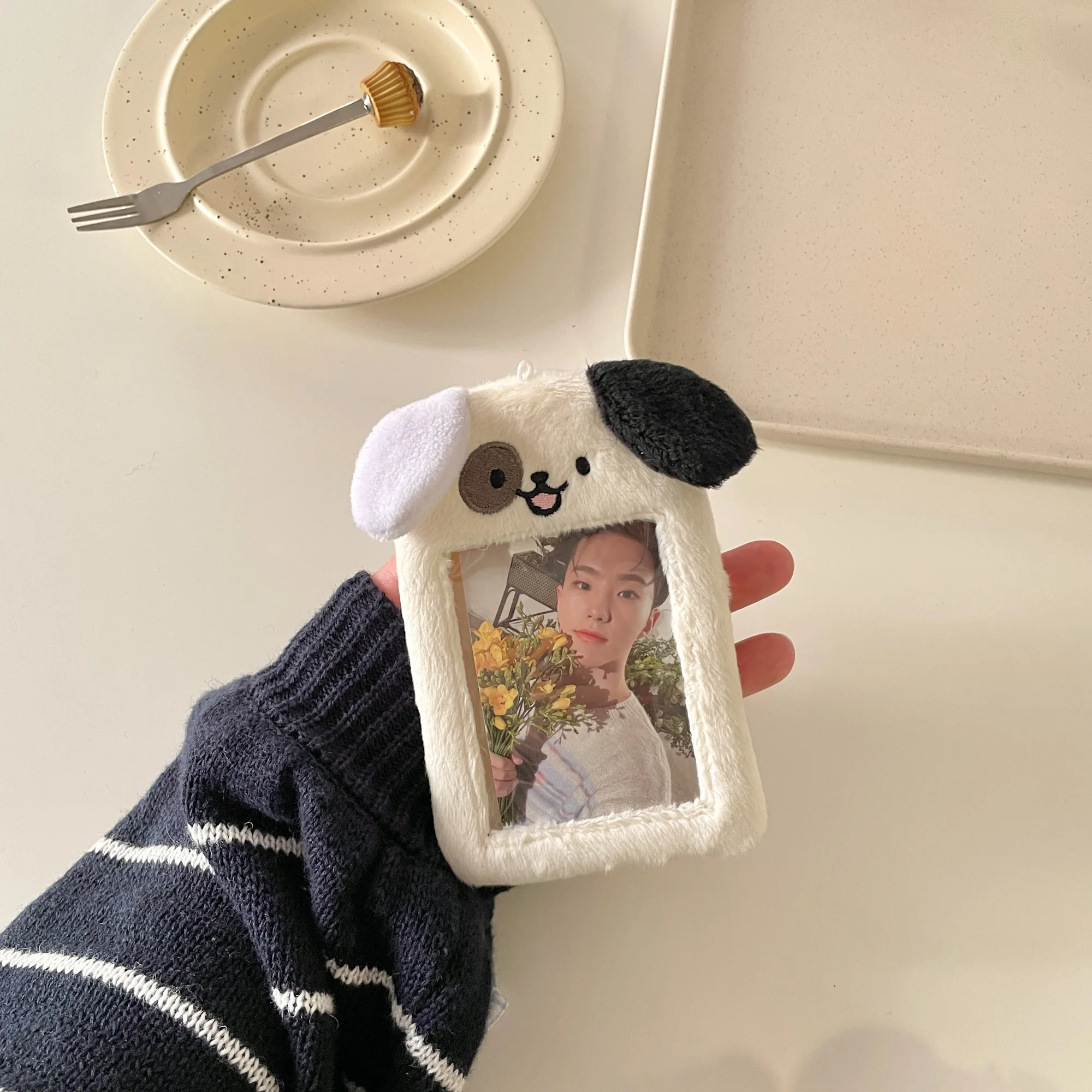 MINKYS New Arrival Kawaii Dog Plush Photocard Holder Credit ID Bank Card Photo Bus Protective Case Sleeves Stationery |