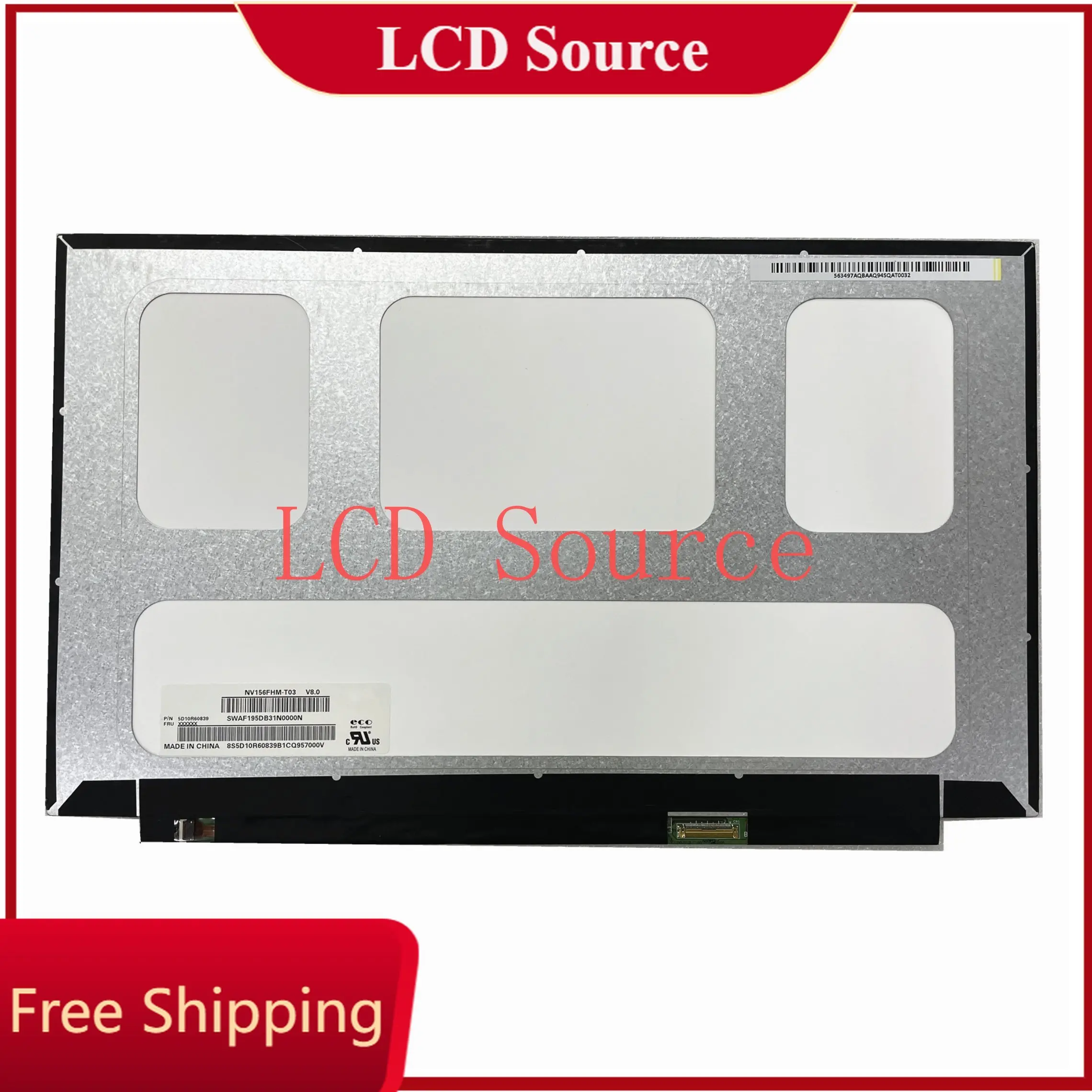 

NV156FHM-T03 V8.0 1920x1080 40pin 15.6" Slim Laptop LCD B156HAK02.0 For Lenovo Ideapad S340-15IWL IPS Touch Screen