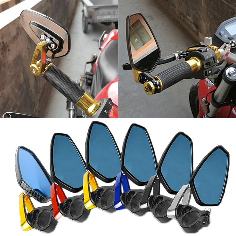 

Universal Motorcycle Rearview Mirror 22mm CNC Motorbike Handlebar Bar End Mirror Rear View Mirror Colorful Moto Accessories