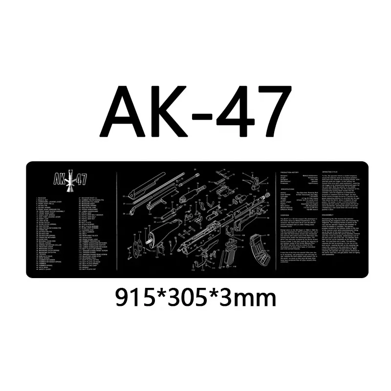 Фото AR-15 AK47 Ремингтон 870 чистящий резиновый коврик Размер 