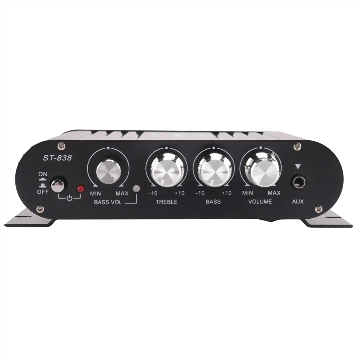 Фото T81C! Автомобильный Hi-Fi усилитель ST-838 2.1 канала, мини-усилитель MP3 с AUX-входом, регулировкой высоких и низких частот, Super Bass, 20Вт x 2 + 40Вт №2