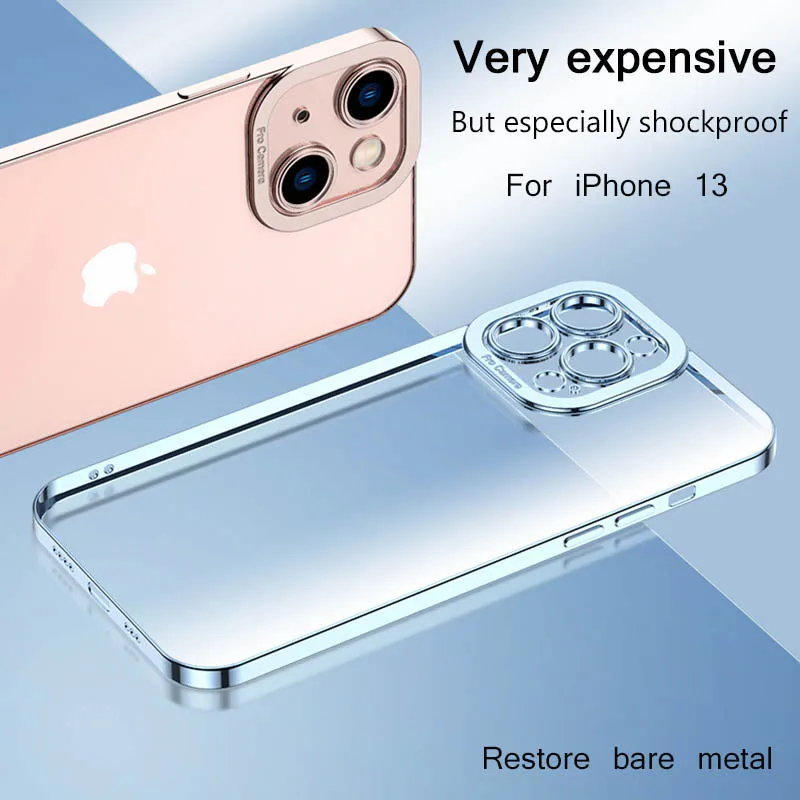 

Rhinestone Dandelion Square Frame Plating Clear Silicone Case For iPhone 11 12 13 Pro max mini X XS MAX XR SE 20 7 8 PLUS Cover