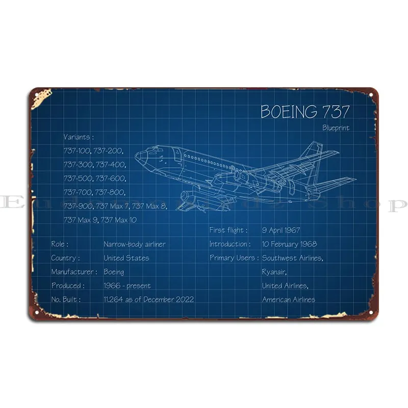 

Металлический плакат Боинг 737, Рабочая панель, пещера, напечатанная на заказ настенная пещера, жестяной плакат
