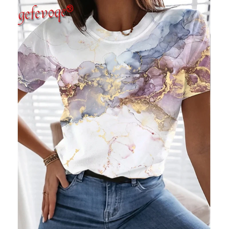 

Street Style Casual Loose Tops Femmes Harajuku Short Sleeve Tshirt 2022 Summer Graphic Printed Small Fresh T-shirt For Women