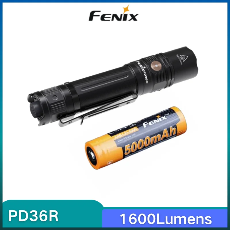 

Fenix PD36R Rechargeable Ultra-compact Flashlight 1600Lumens five output levels with 5000mAh Li-ion Battery