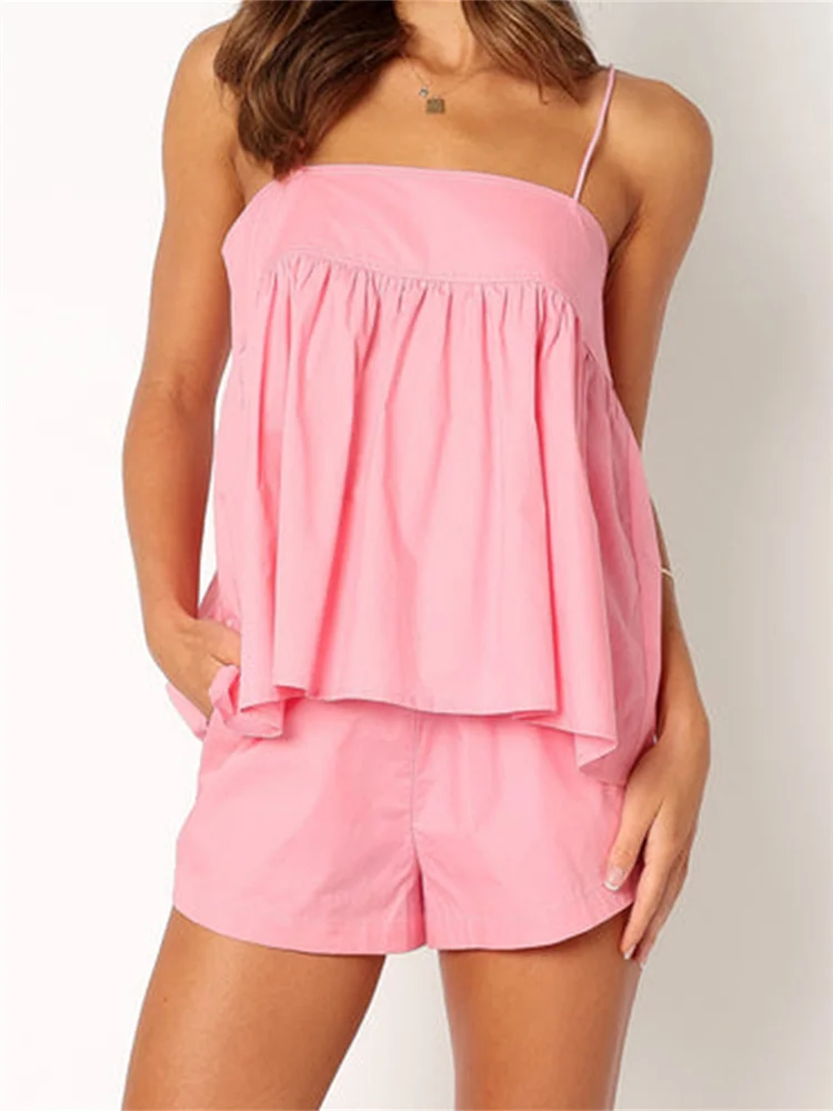 CHRONSTYLE женский комплект из 2 предметов с шортами на тонких бретельках открытые
