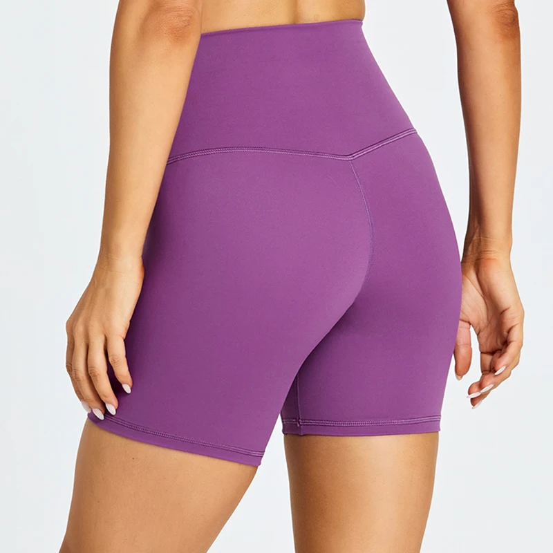 ABS LOLI High Waist Gym Shorts Brushed Soft 6'' Tummy Control Workout Shorts Sport Woman Tights Yoga Leggings No Front Seam