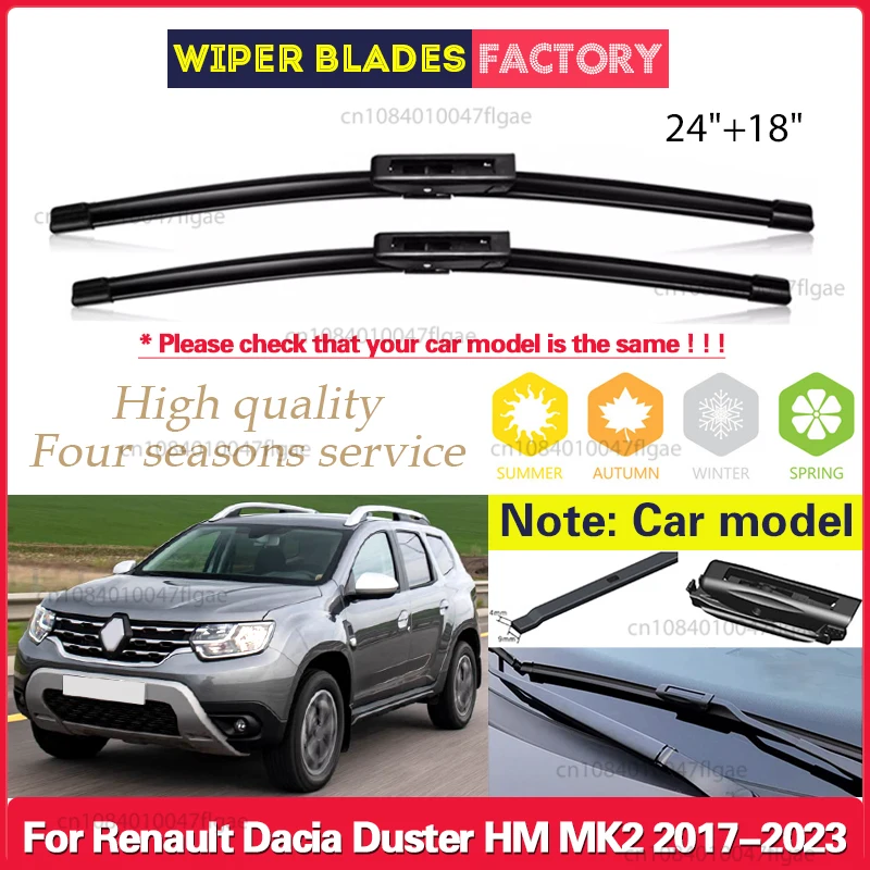 

Щетки стеклоочистителя переднего лобового стекла автомобиля для Renault Dacia Duster 2 HM MK2 2017 2018 2019 2020 2021 2022 2023 24 "+ 18"