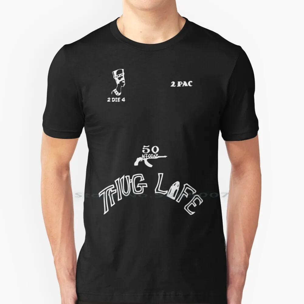 

Thug Life 2pac Music Rap Hip Hop Los Angeles Tattoo Egypt Gold Old School T Shirt 100% Cotton Thug Life 2pac Music Rap Hip Hop