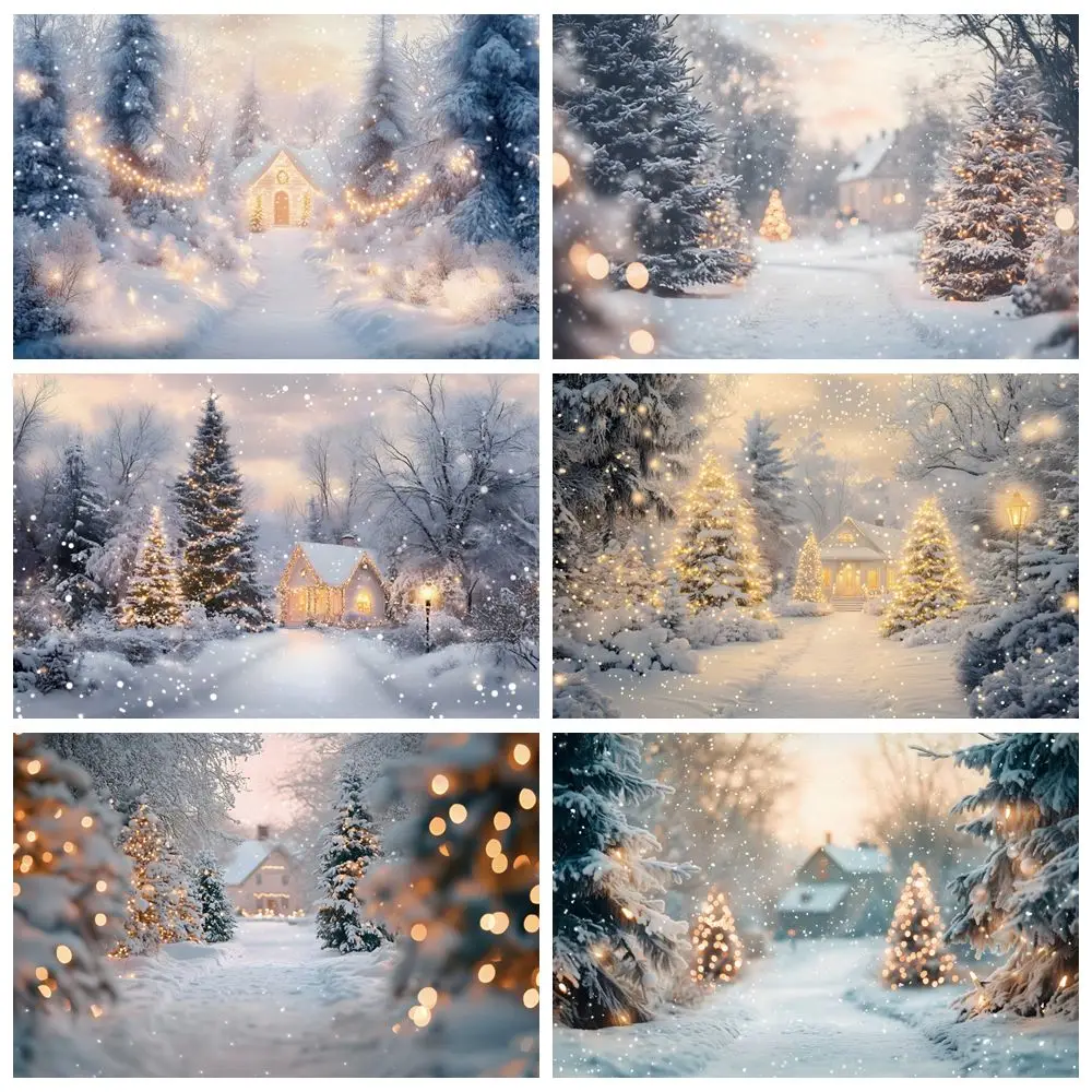 Фон для фотосъемки с изображением снежного пейзажа