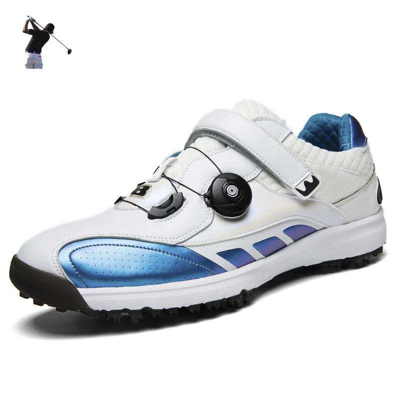 

Professional Men Golf Athletic Training Shoes Blue Red Male Golfer Sport Trainers Non-slip Boys Golfing Shoes